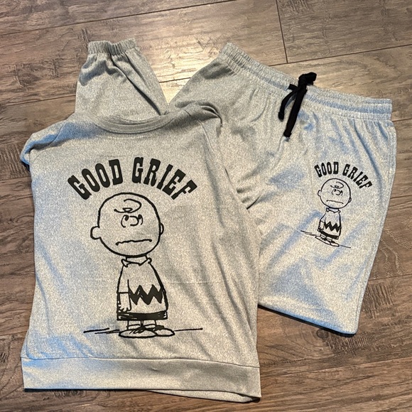 Peanuts Pants - Good Grief Gray Sweatpants Set